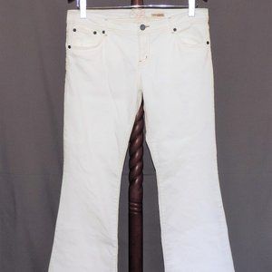 C7P Chip & Pepper off-white flare denim jeans